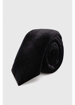 HUGO krawat kolor czarny ze sklepu ANSWEAR.com w kategorii Krawaty - zdjęcie 148019848