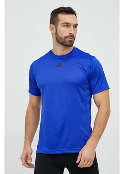 adidas Performance t-shirt treningowy HIIT Base kolor niebieski gładki ze sklepu ANSWEAR.com w kategorii T-shirty męskie - zdjęcie 148020145
