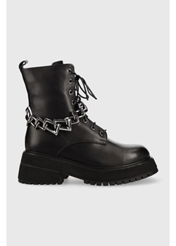 Wojas workery skórzane damskie kolor czarny na platformie 6408651 ze sklepu ANSWEAR.com w kategorii Workery damskie - zdjęcie 148020186