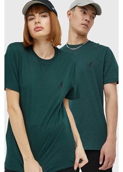 Kangol t-shirt bawełniany kolor zielony z nadrukiem ze sklepu ANSWEAR.com w kategorii T-shirty męskie - zdjęcie 148029578