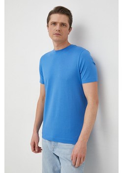 BOSS t-shirt bawełniany kolor niebieski 50468347 ze sklepu ANSWEAR.com w kategorii T-shirty męskie - zdjęcie 148029639