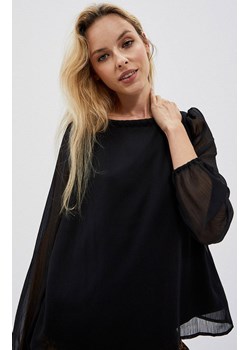 Bluzka koszulowa z bufiastymi rękawami w kolorze czarnym 3941, Kolor czarny, Rozmiar 3XL, Moodo ze sklepu Primodo w kategorii Bluzki damskie - zdjęcie 148037539