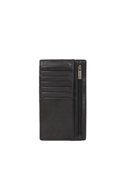 Czarny skórzany portfel na karty ze sklepu Kazar w kategorii Portfele męskie - zdjęcie 148083825