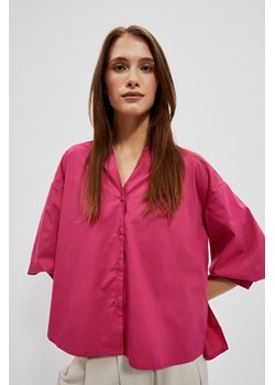 Koszula z bufiastymi rękawami różowa ze sklepu Moodo.pl w kategorii Koszule damskie - zdjęcie 148102989