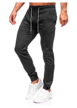 Czarne spodnie materiałowe joggery męskie Denley KA6792 ze sklepu Denley w kategorii Spodnie męskie - zdjęcie 148125377
