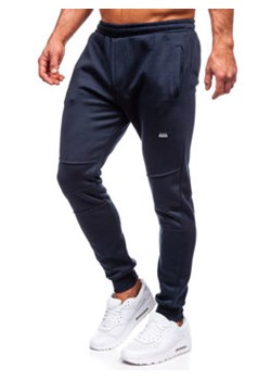 Granatowe dresowe spodnie męskie Denley KK2231 ze sklepu Denley w kategorii Spodnie męskie - zdjęcie 148125379