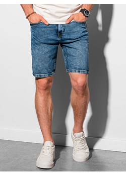 Krótkie spodenki męskie jeansowe W308 - niebieskie ze sklepu ombre w kategorii Spodenki męskie - zdjęcie 148130528