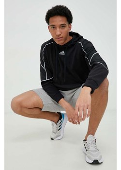 adidas bluza męska kolor czarny z kapturem gładka ze sklepu ANSWEAR.com w kategorii Bluzy męskie - zdjęcie 148136085