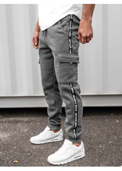 Szare bojówki spodnie męskie joggery dresowe Denley JX8715B ze sklepu Denley w kategorii Spodnie męskie - zdjęcie 148158528
