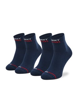 Zestaw 2 par wysokich skarpet unisex Tommy Jeans - 701218956 Navy 002 ze sklepu eobuwie.pl w kategorii Skarpetki damskie - zdjęcie 148186569