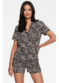 Happen bawełniana piżama damska z krótkimi rękawami 40109-99X, Kolor czarny-wzór, Rozmiar S, Henderson ze sklepu Intymna w kategorii Piżamy damskie - zdjęcie 148195796
