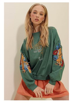 Bluza w kolorze zielonym ze wzorem ze sklepu Limango Polska w kategorii Bluzy damskie - zdjęcie 148241549