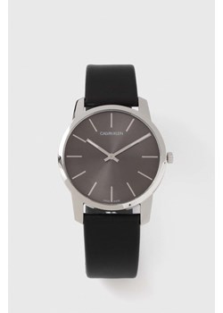 Calvin Klein zegarek męski kolor czarny ze sklepu ANSWEAR.com w kategorii Zegarki - zdjęcie 148243299