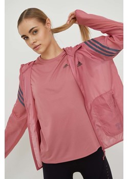 adidas Performance wiatrówka Run Icons kolor różowy przejściowa ze sklepu ANSWEAR.com w kategorii Kurtki damskie - zdjęcie 148243788