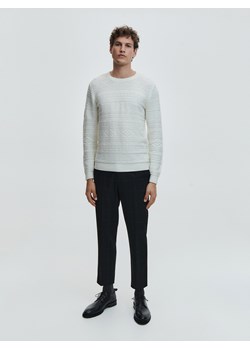 Reserved - Sweter z półokrągłym dekoltem - Kremowy ze sklepu Reserved w kategorii Swetry męskie - zdjęcie 148246467