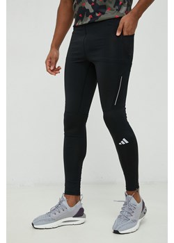 adidas Performance legginsy do biegania Own the Run męskie kolor czarny gładkie HM8444 ze sklepu ANSWEAR.com w kategorii Spodnie męskie - zdjęcie 148276356