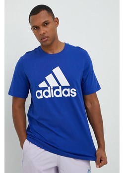 adidas t-shirt bawełniany kolor niebieski z nadrukiem IC9351 ze sklepu ANSWEAR.com w kategorii T-shirty męskie - zdjęcie 148276625