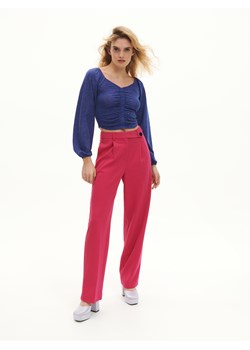 Reserved - Bluzka z marszczeniami - Niebieski ze sklepu Reserved w kategorii Bluzki damskie - zdjęcie 148305125
