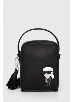 Karl Lagerfeld saszetka skórzana kolor czarny ze sklepu ANSWEAR.com w kategorii Torby męskie - zdjęcie 148311105