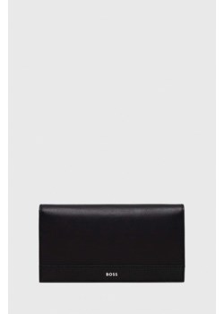 BOSS portfel skórzany męski kolor czarny ze sklepu ANSWEAR.com w kategorii Portfele męskie - zdjęcie 148311358