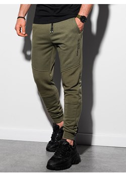 Spodnie męskie dresowe P954 - ciemnooliwkowe ze sklepu ombre w kategorii Spodnie męskie - zdjęcie 148343689