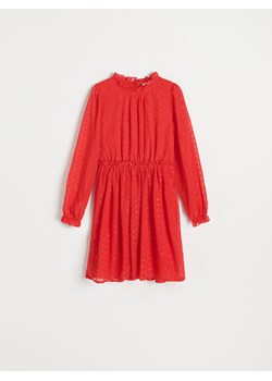 Reserved - Sukienka z długim rękawem - Czerwony ze sklepu Reserved w kategorii Sukienki dziewczęce - zdjęcie 148350039