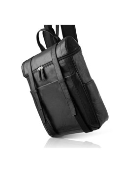 Duży włoski plecak męski skórzany PAOLO PERUZZI czarny ze sklepu merg.pl w kategorii Plecaki - zdjęcie 148351517