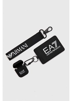 EA7 Emporio Armani etui na karty + etui na słuchawki kolor czarny ze sklepu ANSWEAR.com w kategorii Portfele męskie - zdjęcie 148381727