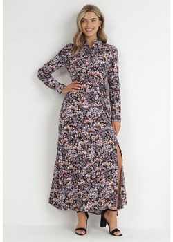 Fioletowo-Czarna Sukienka Diomothoe ze sklepu Born2be Odzież w kategorii Sukienki - zdjęcie 148385448
