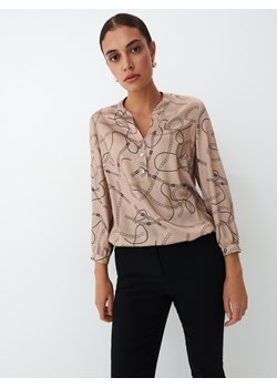 Mohito - Beżowa bluzka z motywem łańcucha - Beżowy ze sklepu Mohito w kategorii Bluzki damskie - zdjęcie 148398769