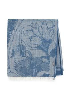 Damski szal w kwiatowo-geometryczny wzór niebiesko-biały ze sklepu WITTCHEN w kategorii Szaliki i chusty damskie - zdjęcie 148434266