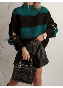 Sweter Gail Black Butelkowy ze sklepu Lisa Mayo w kategorii Swetry damskie - zdjęcie 148441346
