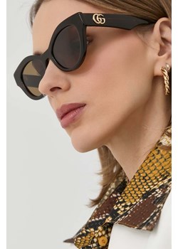 Gucci okulary przeciwsłoneczne damskie kolor brązowy ze sklepu ANSWEAR.com w kategorii Okulary przeciwsłoneczne damskie - zdjęcie 148455235