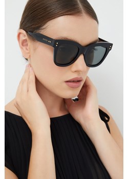 Gucci okulary przeciwsłoneczne damskie kolor czarny ze sklepu ANSWEAR.com w kategorii Okulary przeciwsłoneczne damskie - zdjęcie 148478375