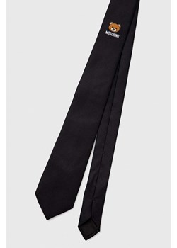 Moschino krawat jedwabny kolor czarny ze sklepu ANSWEAR.com w kategorii Krawaty - zdjęcie 148478419