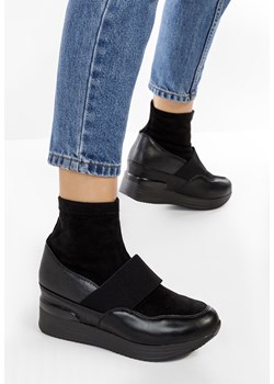 Czarne sneakersy na koturnie Soliana ze sklepu Zapatos w kategorii Buty sportowe damskie - zdjęcie 148524897
