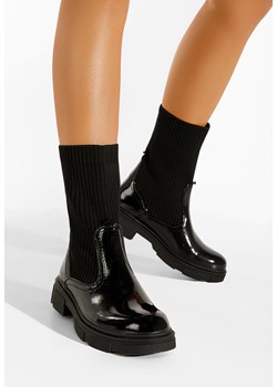 Czarne botki płaskie Parda V2 ze sklepu Zapatos w kategorii Botki - zdjęcie 148526827