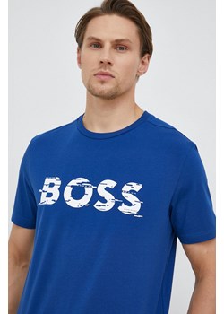 BOSS t-shirt BOSS GREEN męski kolor fioletowy z nadrukiem ze sklepu ANSWEAR.com w kategorii T-shirty męskie - zdjęcie 148566469