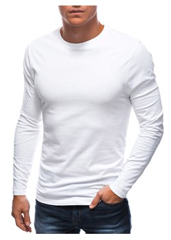 Longsleeve męski bez nadruku L148 - biały ze sklepu Edoti w kategorii T-shirty męskie - zdjęcie 148566518
