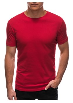T-shirt męski basic EM-TSBS-0100 - czerwony ze sklepu Edoti w kategorii T-shirty męskie - zdjęcie 148567357
