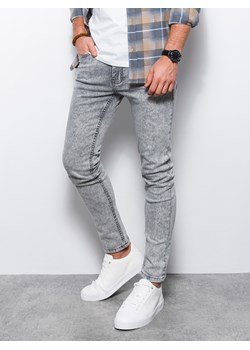Spodnie męskie jeansowe SKINNY FIT - szare V1 P1062 ze sklepu ombre w kategorii Jeansy męskie - zdjęcie 148568347