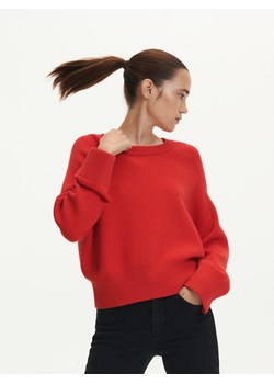 Reserved - Sweter oversize z dzianiną z recyklingu - Czerwony ze sklepu Reserved w kategorii Swetry damskie - zdjęcie 148569205