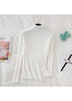 Prążkowany Sweter Z Golfem ze sklepu ParinePL w kategorii Swetry damskie - zdjęcie 148585608