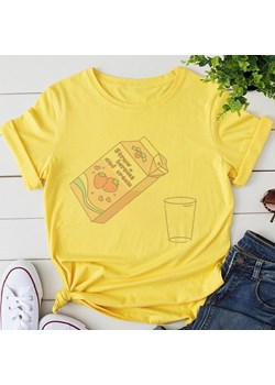 Luźny T-shirt Z Nadrukiem ze sklepu ParinePL w kategorii Bluzki damskie - zdjęcie 148586437
