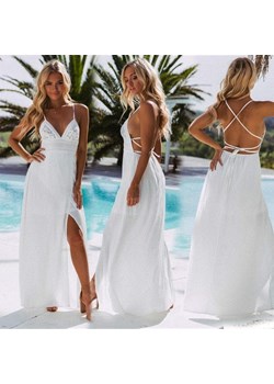 Biała Sukienka Maxi ze sklepu ParinePL w kategorii Sukienki - zdjęcie 148587815