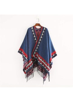 Sweter Ponczo Z Azteckimi Wzorami ze sklepu ParinePL w kategorii Poncza - zdjęcie 148589625