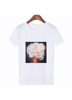 Biały T-shirt Z Nadrukiem ze sklepu ParinePL w kategorii Bluzki damskie - zdjęcie 148590678