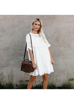Biała Sukienka Oversize ze sklepu ParinePL w kategorii Odzież plażowa - zdjęcie 148592307
