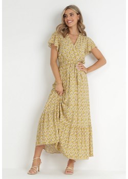 Żółta Wiskozowa Sukienka Maxi ze Sznurkiem i Gumką w Pasie Maniso ze sklepu Born2be Odzież w kategorii Sukienki - zdjęcie 148614925