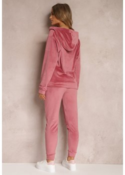 Różowy 2-częściowy Komplet Dresowy Welurowy z Bluzą i Spodniami Misnes ze sklepu Renee odzież w kategorii Dresy damskie - zdjęcie 148615099